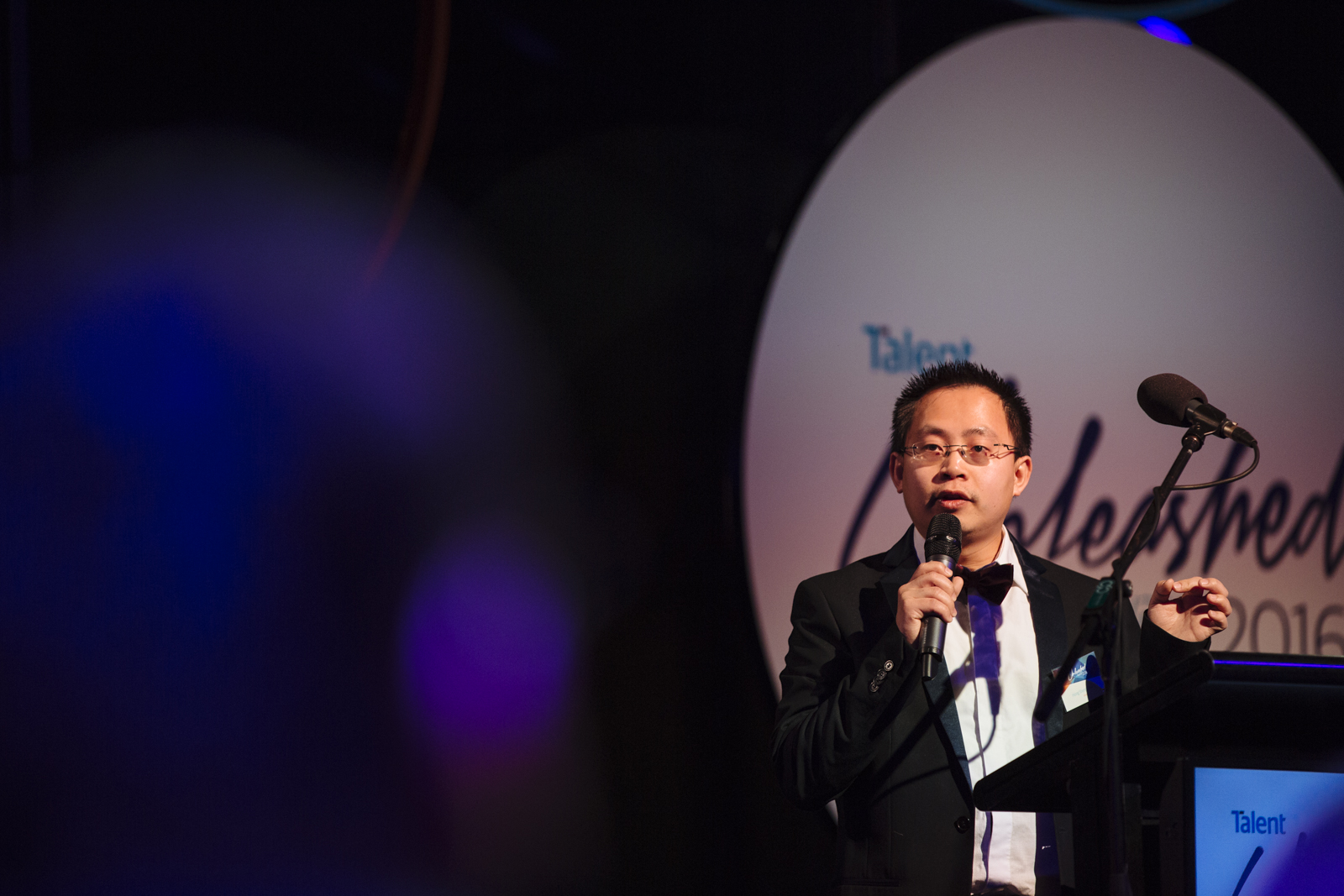 Dr Hong pitches at Talent Unleashed