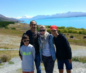 Mel on holiday with her family in Mt Cook.